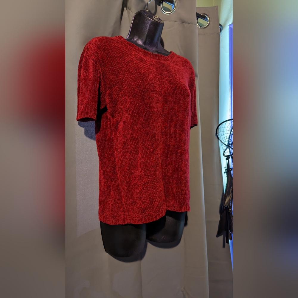 90's Velvet Short Sleeve Top